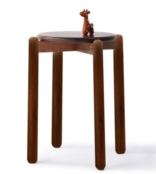 15.4x15.4x16.5 inch / 39x39x42.5сm / Rich Dark Walnut color / black walnut round stool 4 pcs