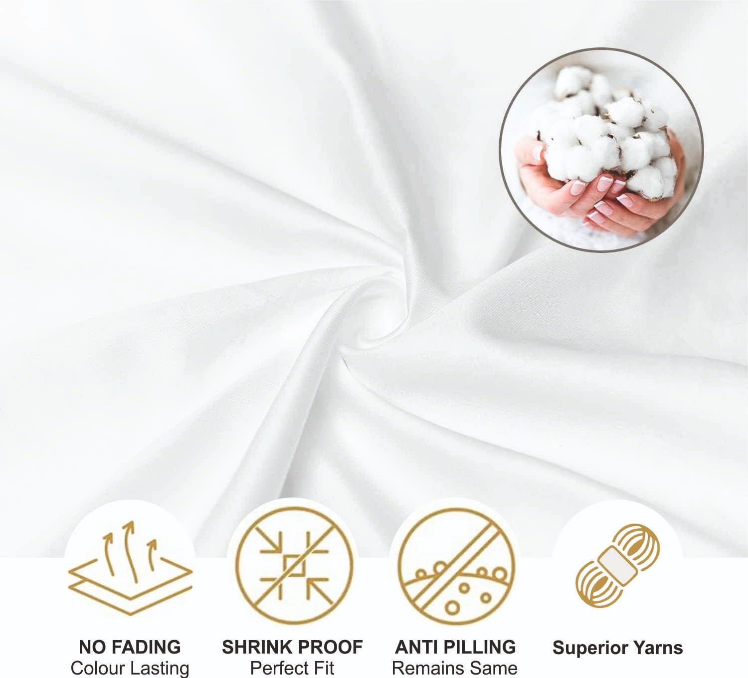 Luxury 1000 Thread Count 100% Egyptian Cotton Queen Sheet Set - 4 Piece White Bedding with 18