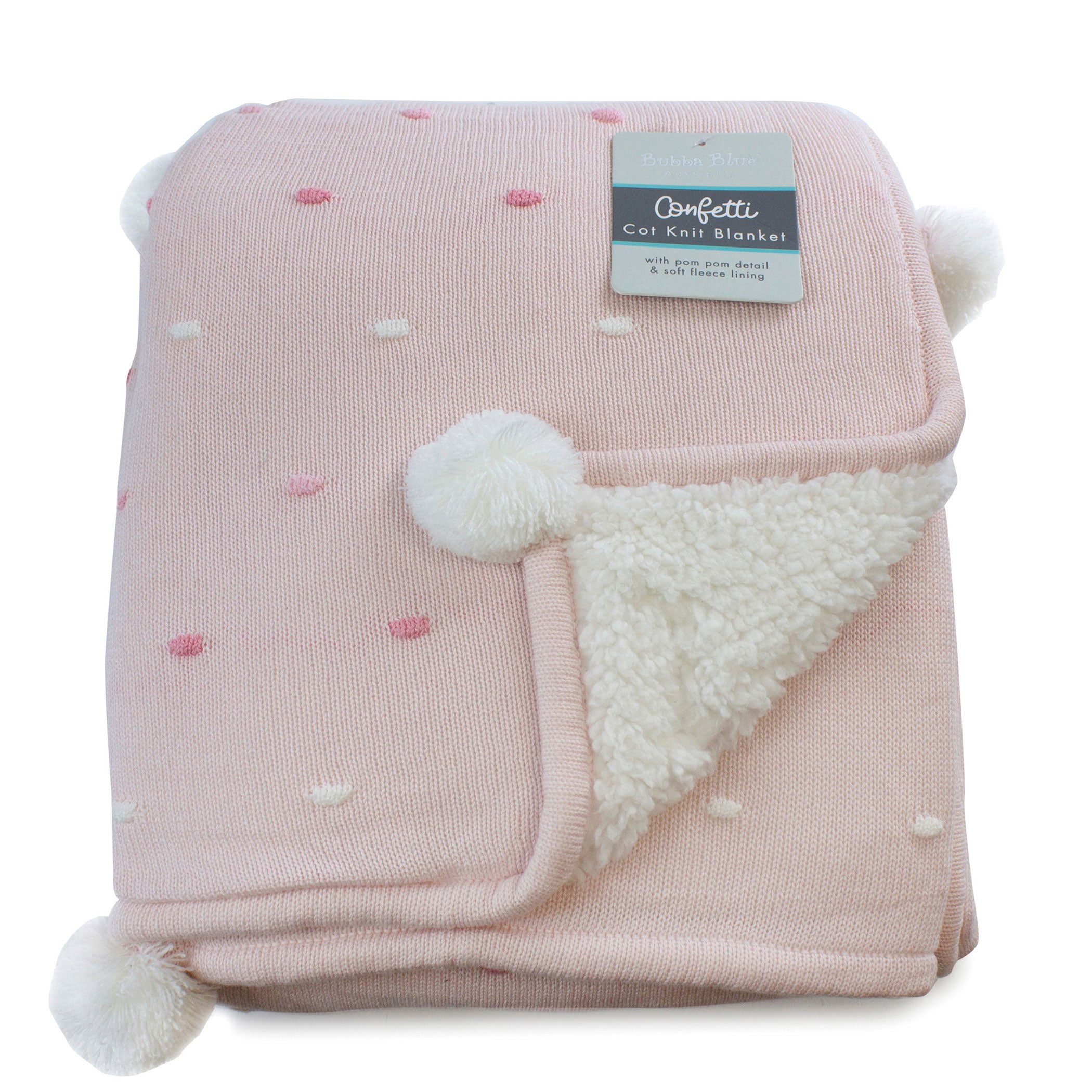 Soft Pink Confetti Cotton Knit Blanket - Cozy & Breathable Throw for Bed, Couch, Nursery - Perfect for Gifts, Home Decor, and Relaxation