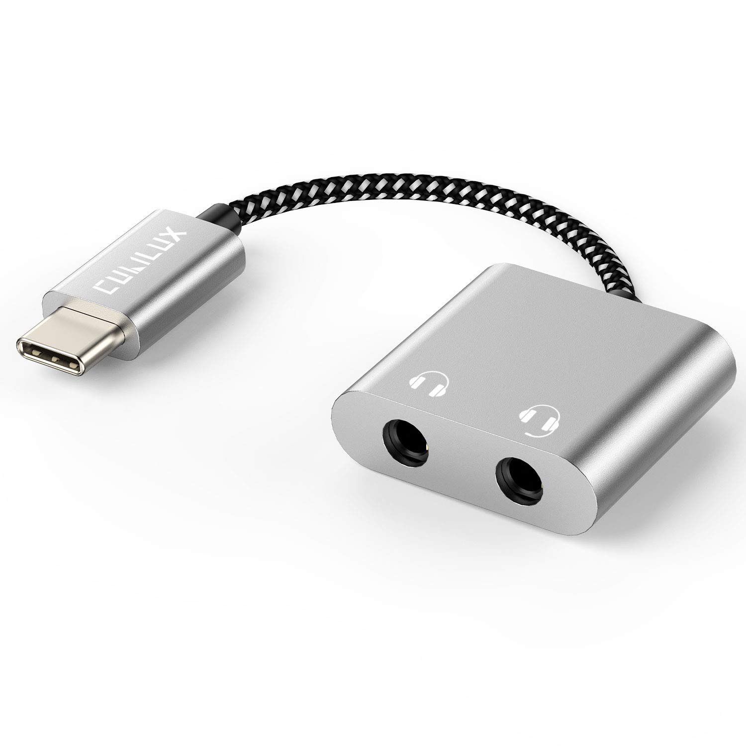 Cubilux USB C Audio Splitter - Dual 3.5mm Headphone Jack Adapter for Galaxy Note 20/10, S21 Ultra/S20 FE, Tab S7/S6 | Google Pixel 5/4/3 XL | 2020/2018 iPad Pro/Air - Perfect for Music Sharing, Gaming & Travel