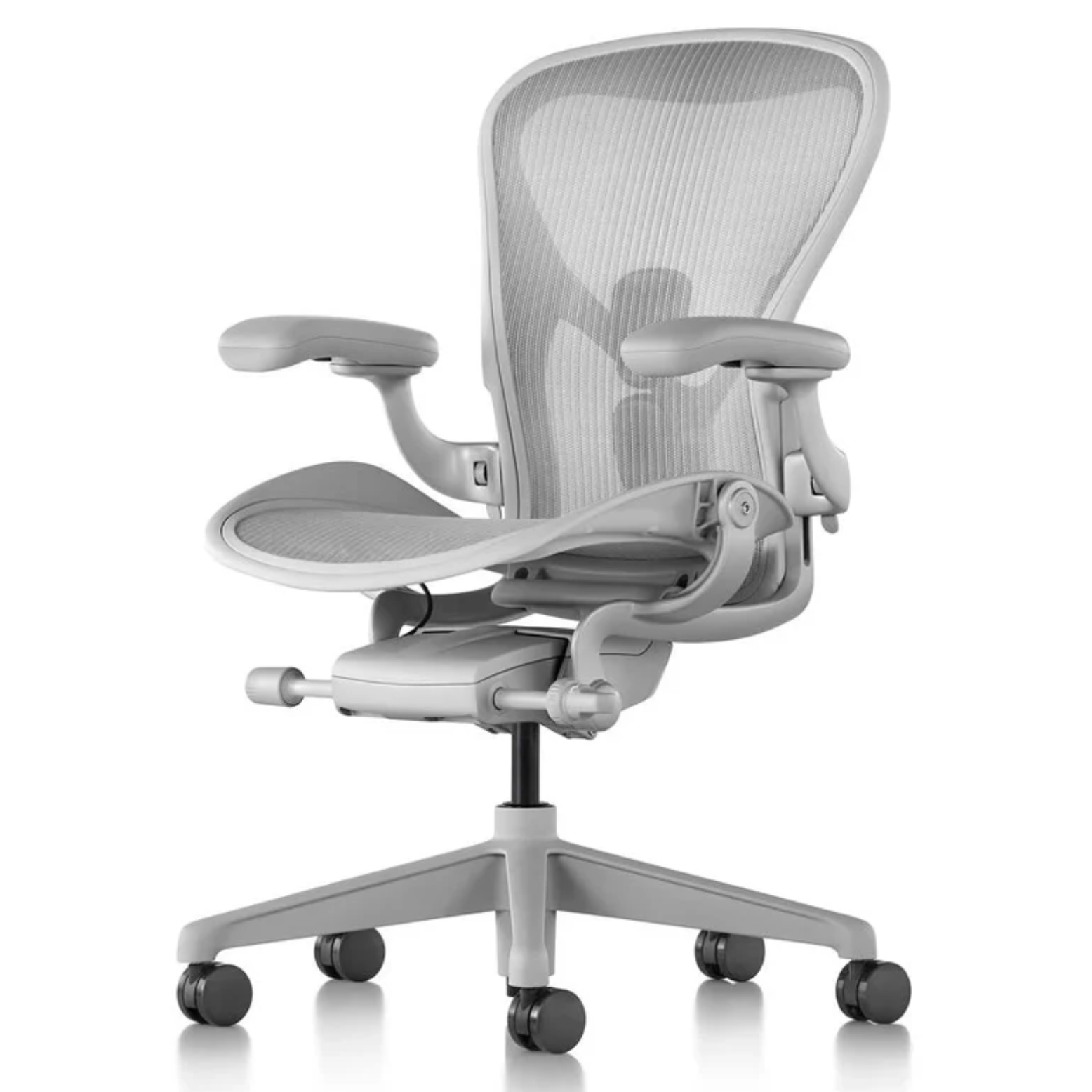 Herman Miller Aeron Chair Remastered - Ergonomic Office Chair with Adjustable Lumbar Support - Mineral Satin Finish - Perfect for Home Office, Gaming Setup & Workspace Comfort