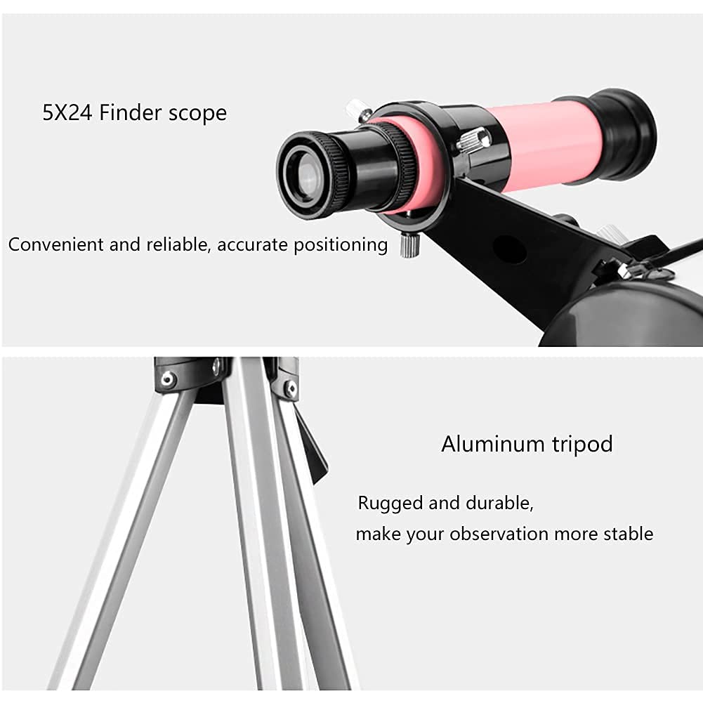 JWQPAD 70mm Aperture 400mm Astronomical Refractor Telescope for Kids & Beginners - Portable with Carry Bag, Adjustable Tripod & Smartphone Adapter - Perfect for Stargazing, Bird Watching & Outdoor Adventures