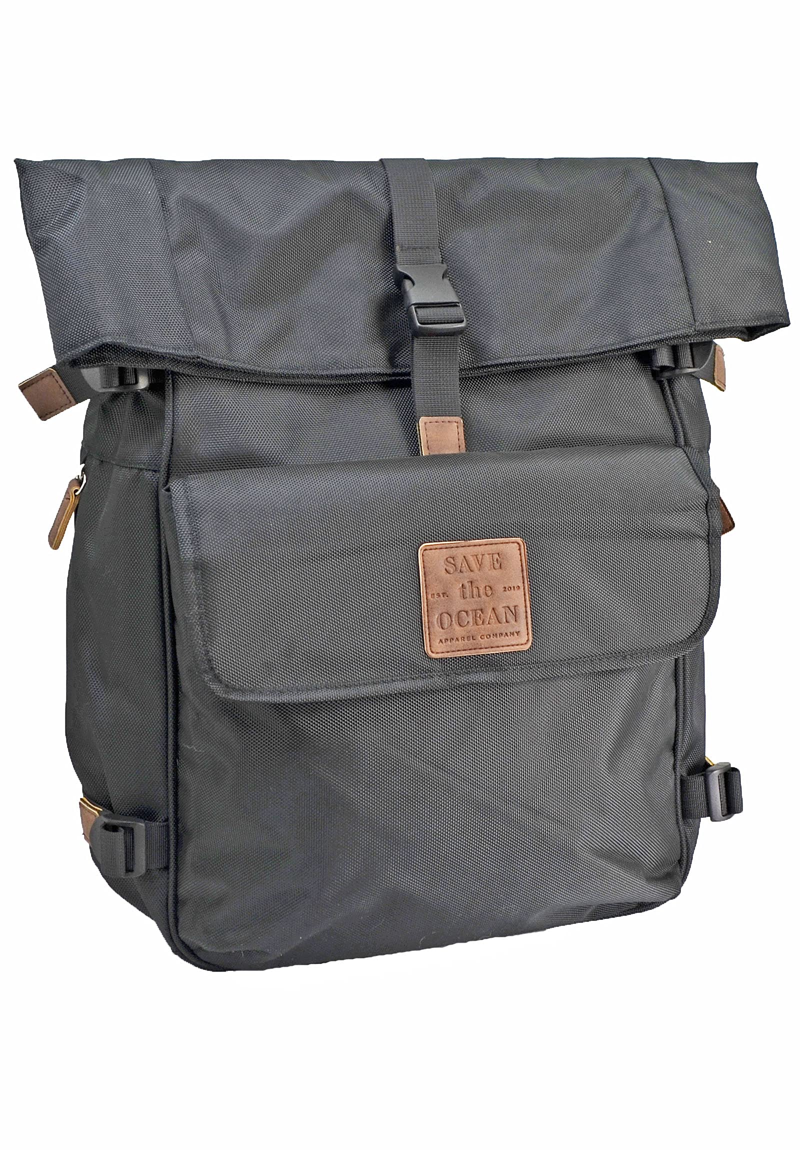 Eco-Friendly Recycled Fold Over Backpack - Sustainable Ocean Conservation Tote for Travel, School & Work | Perfect for Commuting, Beach Trips & Daily Use