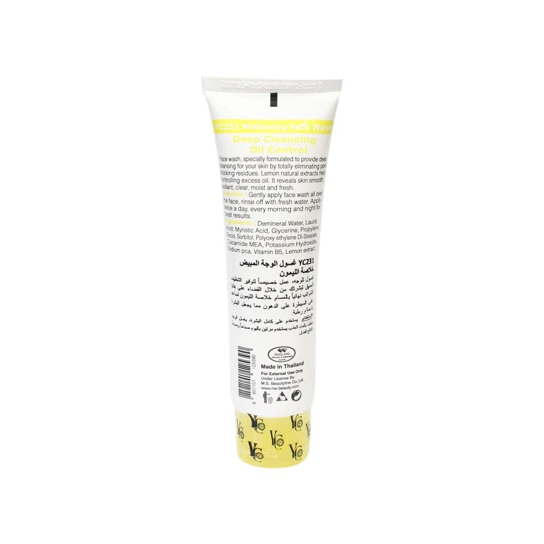 YC Whitening Face Wash with Lemon Extract - 100ml | Brightening & Cleansing for Glowing Skin | Perfect for Morning & Night Skincare Routine