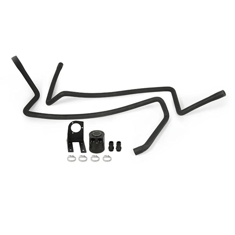 Mishimoto MMBCC-F2D-03BE Baffled Oil Catch Can - Compatible with Ford Powerstroke 6.0L 2003-2007 - Black - Engine Protection & Performance Upgrade for Diesel Trucks