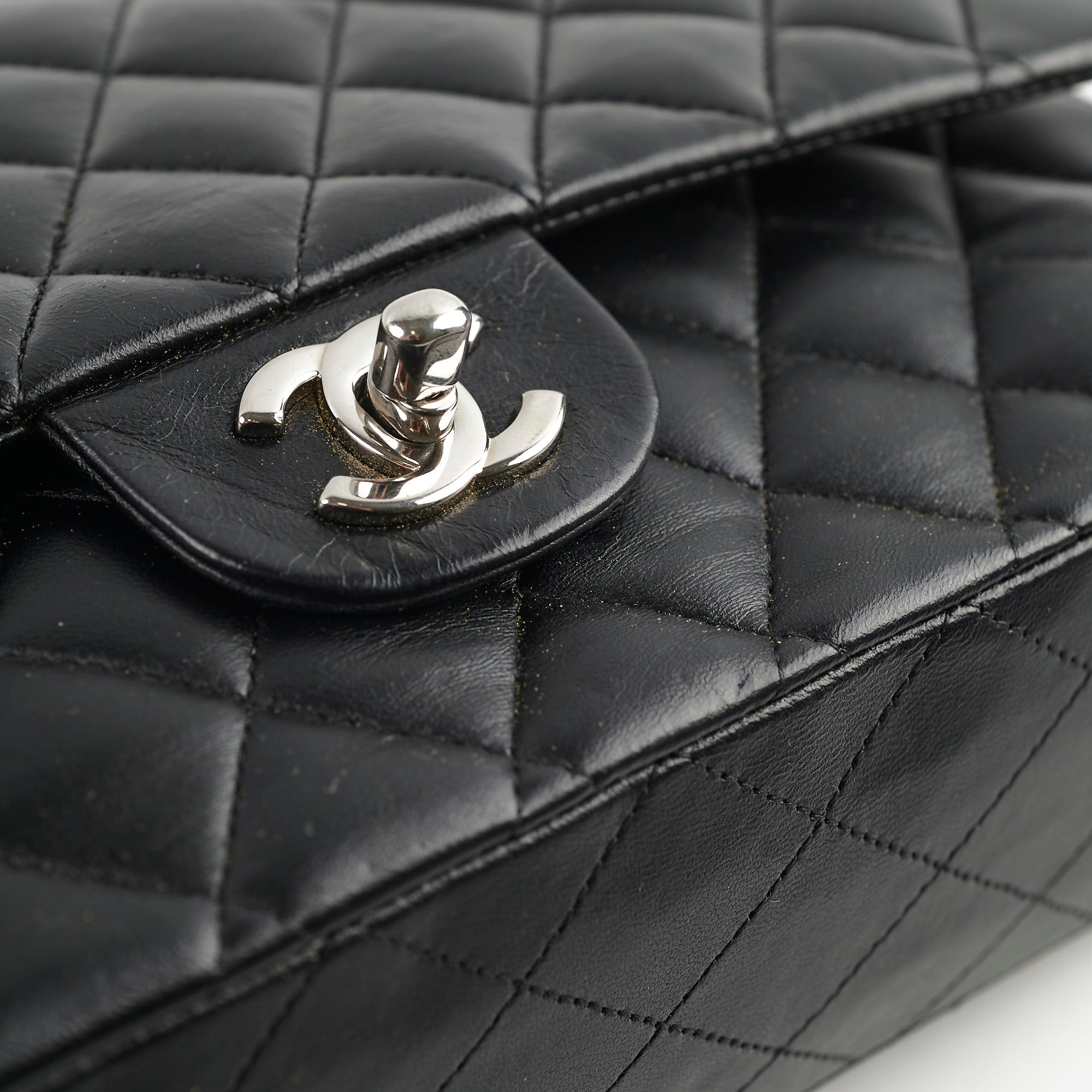 Chanel Classic Flap Medium M/L Lambskin Black Handbag - Luxury Leather Shoulder Bag for Women | Perfect for Work, Evening Events & Special Occasions