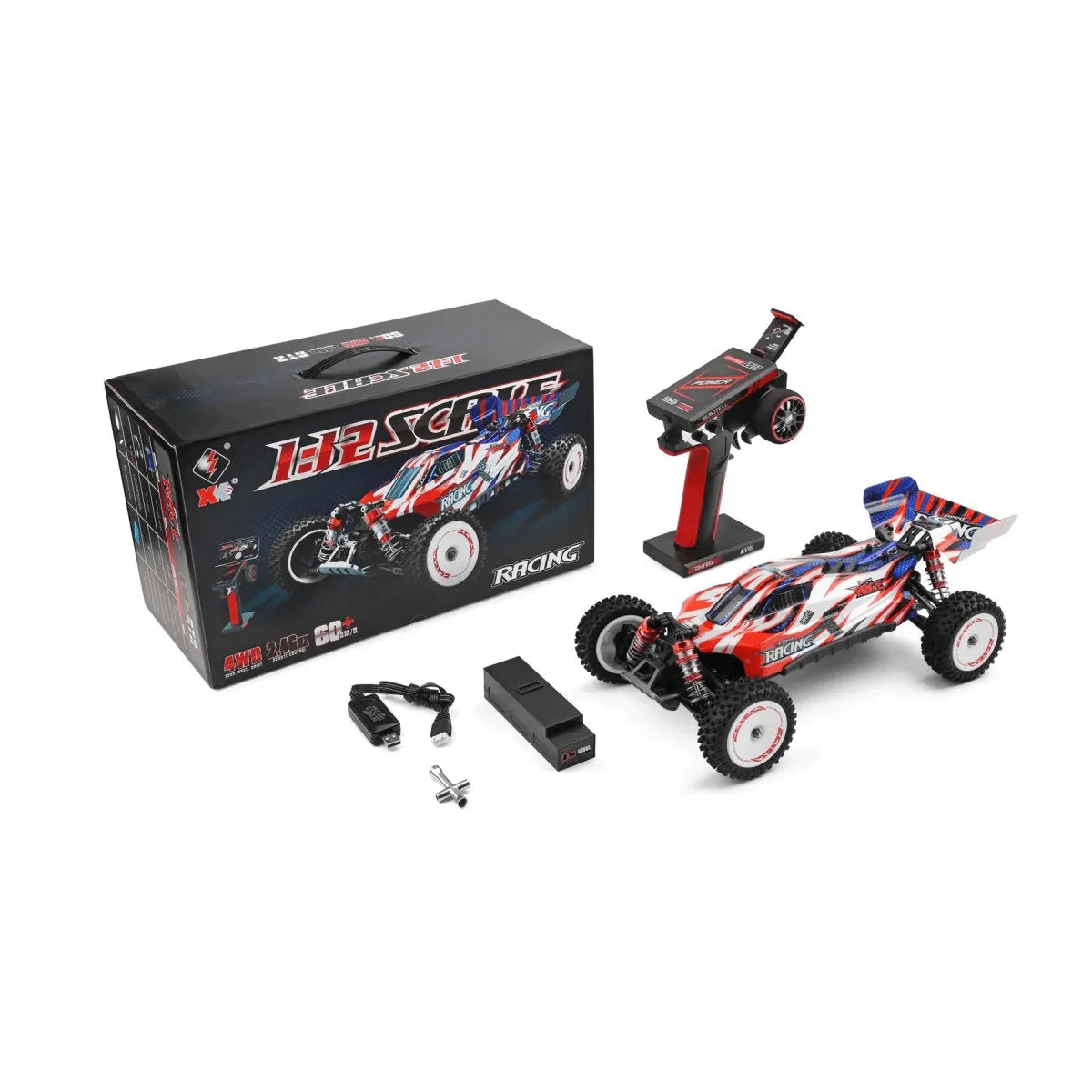 WLtoys 124008 1/12 Scale Brushless RC Buggy - 4WD High Speed Remote Control Car with 2.4Ghz, 60km/h - Perfect for Off-Road Racing, Backyard Driving & RC Hobby Enthusiasts