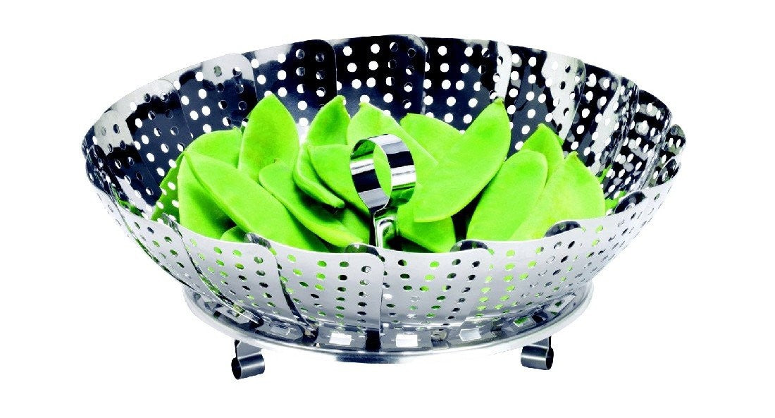 Avanti Stainless Steel Steamer Basket Foldable 24cm - Perfect for Vegetables, Dumplings & Seafood - Ideal for Healthy Cooking & Meal Prep
