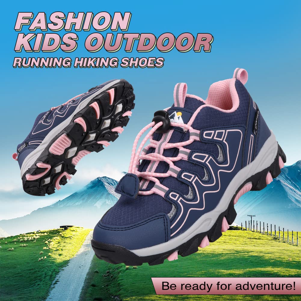 **UOVO Waterproof Hiking Shoes for Kids – Boys & Girls Non-Slip Lightweight Sneakers for Running, Tennis & Outdoor Adventures – Perfect for Trail Hikes, School Sports & Playground Fun**