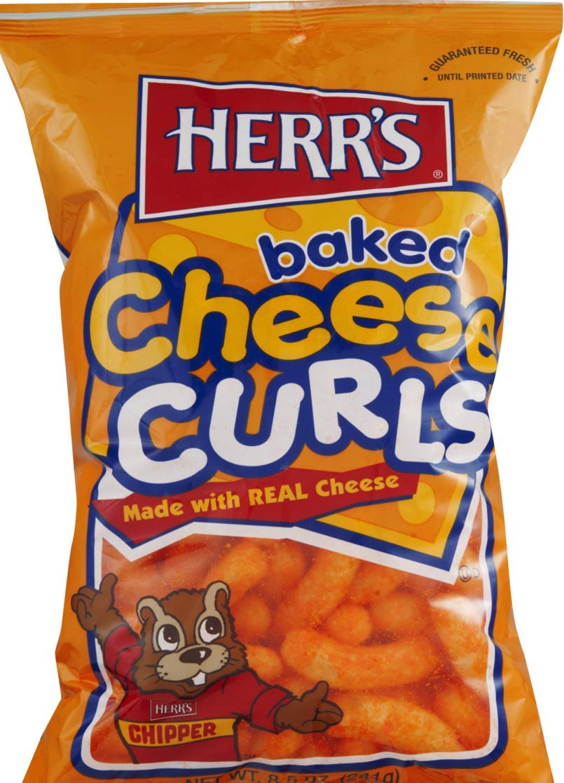 Herr's Baked Cheese Curls - 8oz Bags (Baked Cheddar, Hot Cheese & Honey Flavors) - Crunchy Snacks for Parties, Movie Nights & Office Breaks