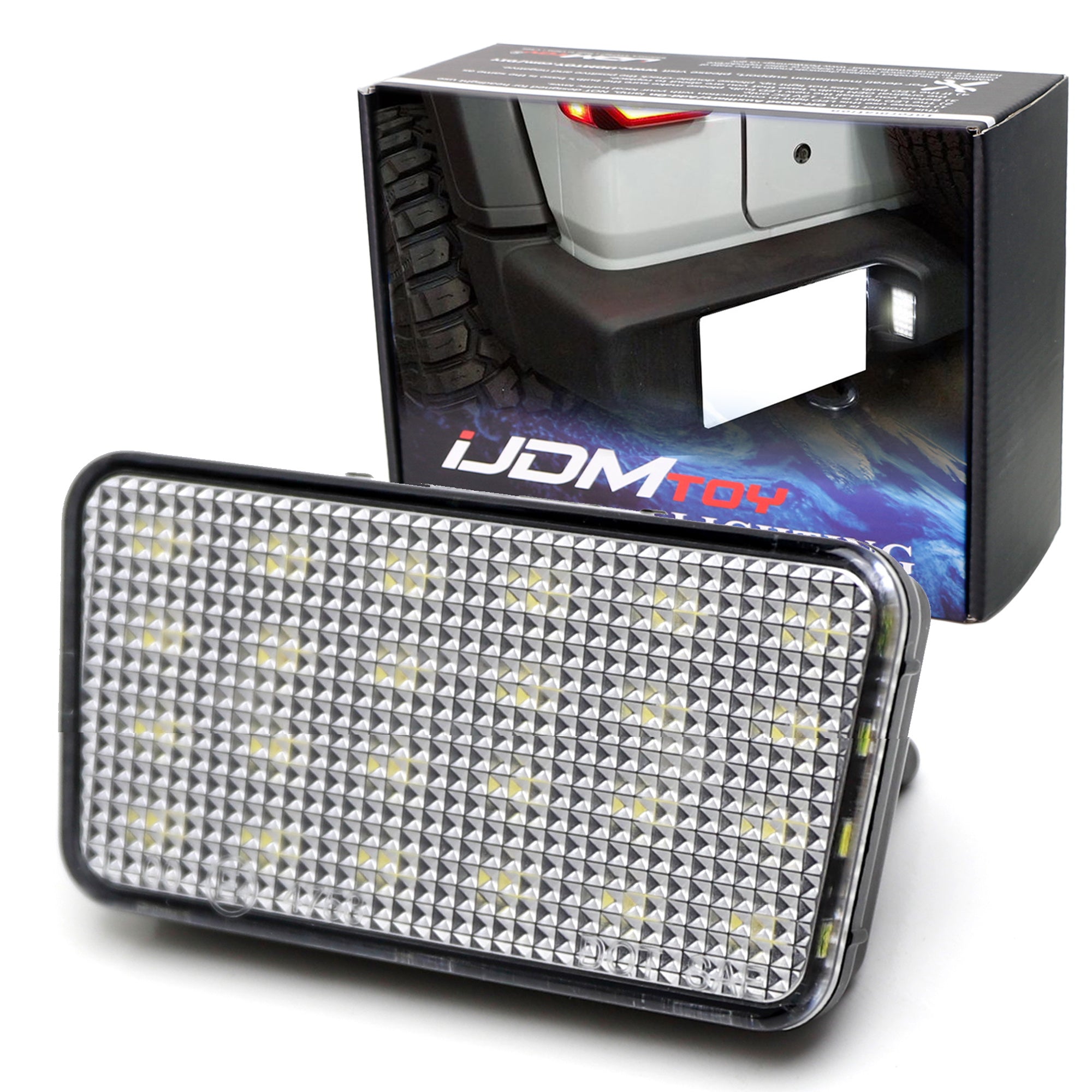3W Xenon White 18 LED License Plate Light for 2018-2023 Jeep Wrangler JL & JLU - Waterproof, Durable Replacement Bulbs for Off-Road & Night Driving