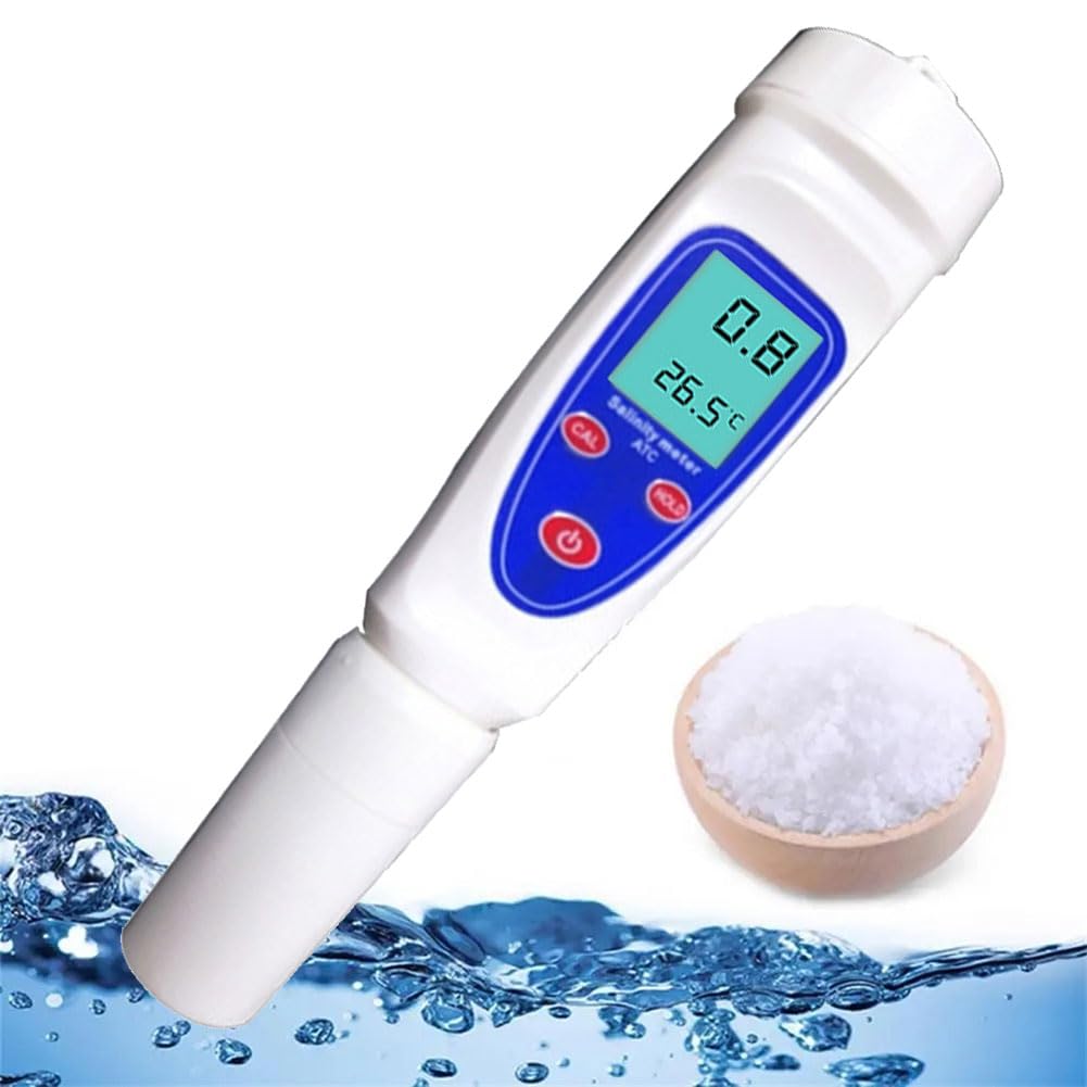 Portable Salinity Refractometer 0-10% with LCD Screen & Automatic Temperature Compensation - Digital Saltwater Tester for Aquariums, Food Testing, Fishing, and Scientific Research | Perfect for Seawater Analysis, Home Brewing, and Marine Biology Studies