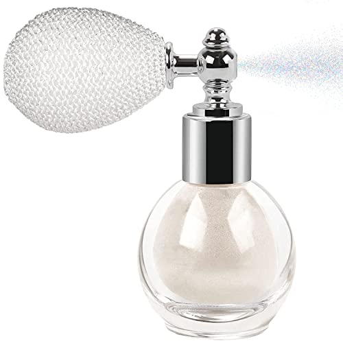 Pearl White Glitter Spray for Hair, Face & Body - Shimmering Highlighter Powder with Sparkle Effect - Perfect for Parties, Cosplay & Festival Makeup - Long Lasting High Gloss Finish