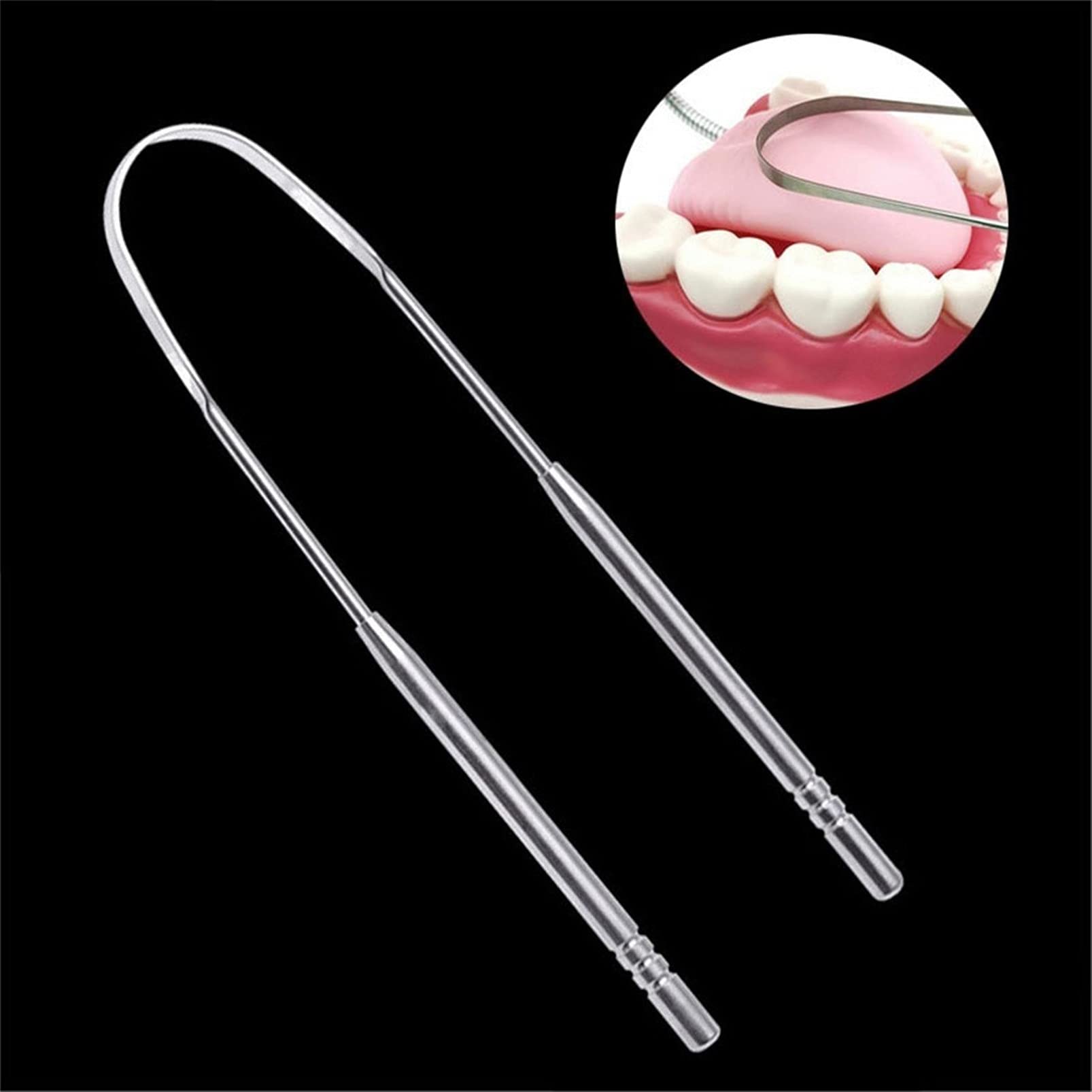 Premium Stainless Steel Tongue Cleaner Scraper - Durable & Portable for Travel, Adults Oral Hygiene - Freshens Breath & Promotes Healthy Teeth - Perfect for Daily Dental Care & On-the-Go Use
