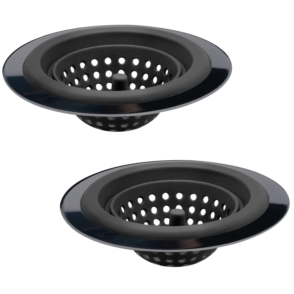 2-Pack Flexible Silicone Sink Strainers - 4.5