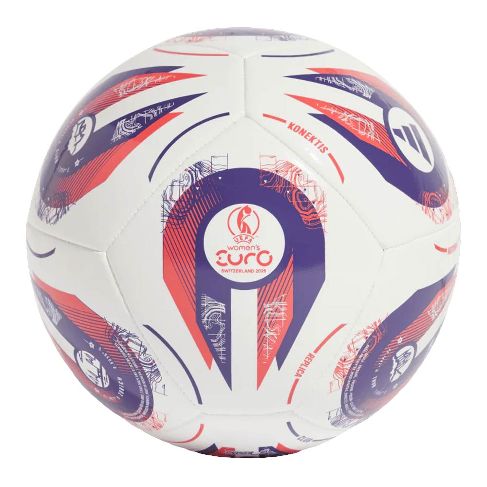 Adidas Women's Euro25 Club Football - Official Size 5 Soccer Ball (White/Pantone) - Perfect for Training, Matches & Gifts