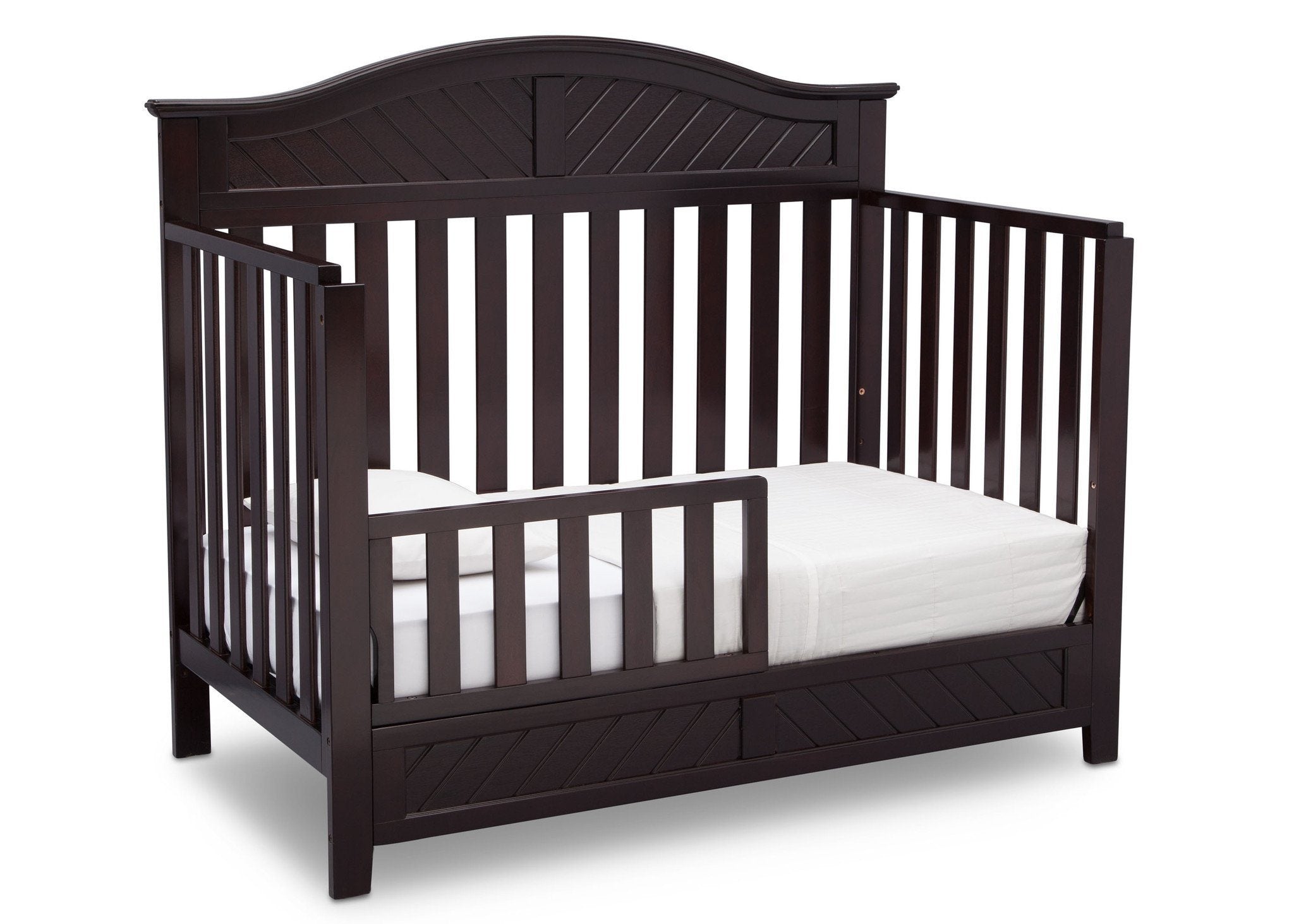 Bennington Elite Curved 4-in-1 Convertible Crib - Modern Nursery Furniture for Baby to Toddler Bed Transition | Perfect for Small Spaces & Stylish Nurseries
