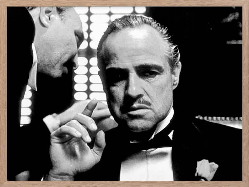 Don Corleone Framed Art Print - Classic Godfather Movie Poster - Perfect for Home Theater, Office Decor & Mafia Film Fan Gifts