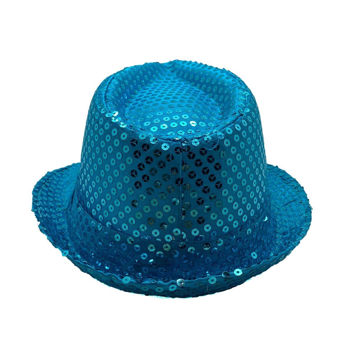 Sparkling Blue Sequin Fedora Hat for Women & Men - Elegant Party Hat for Weddings, Prom, Halloween & Costume Events