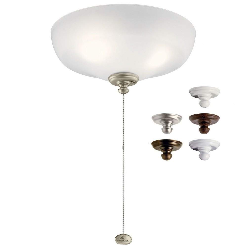 9W 3-LED Large Bowl Ceiling Fan Light Kit - Transitional Style - 5.5