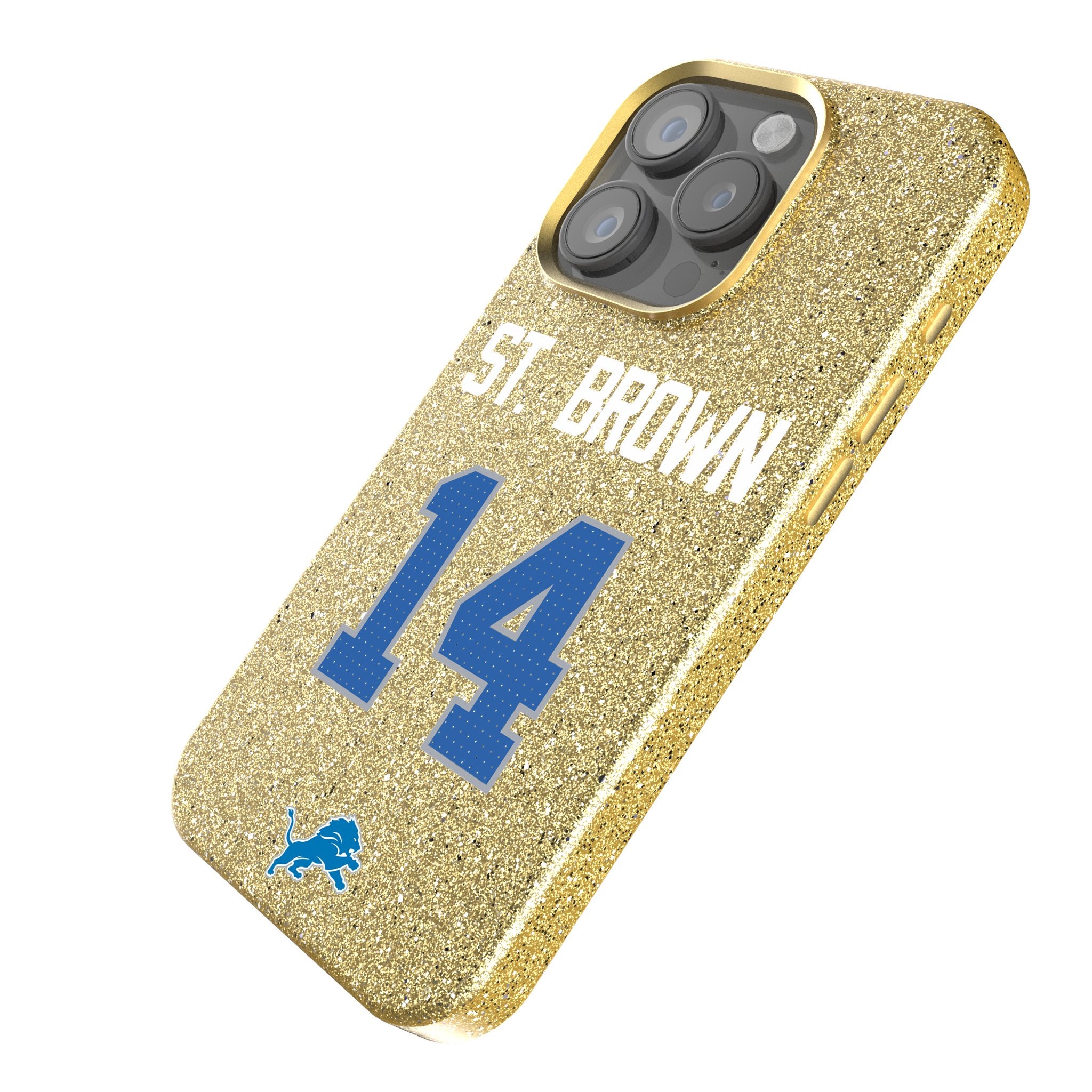 Amon Ra St. Brown Detroit Lions 14 Rhinestone Bling Phone Case for iPhone & Samsung - Perfect for Game Day & Lions Fans