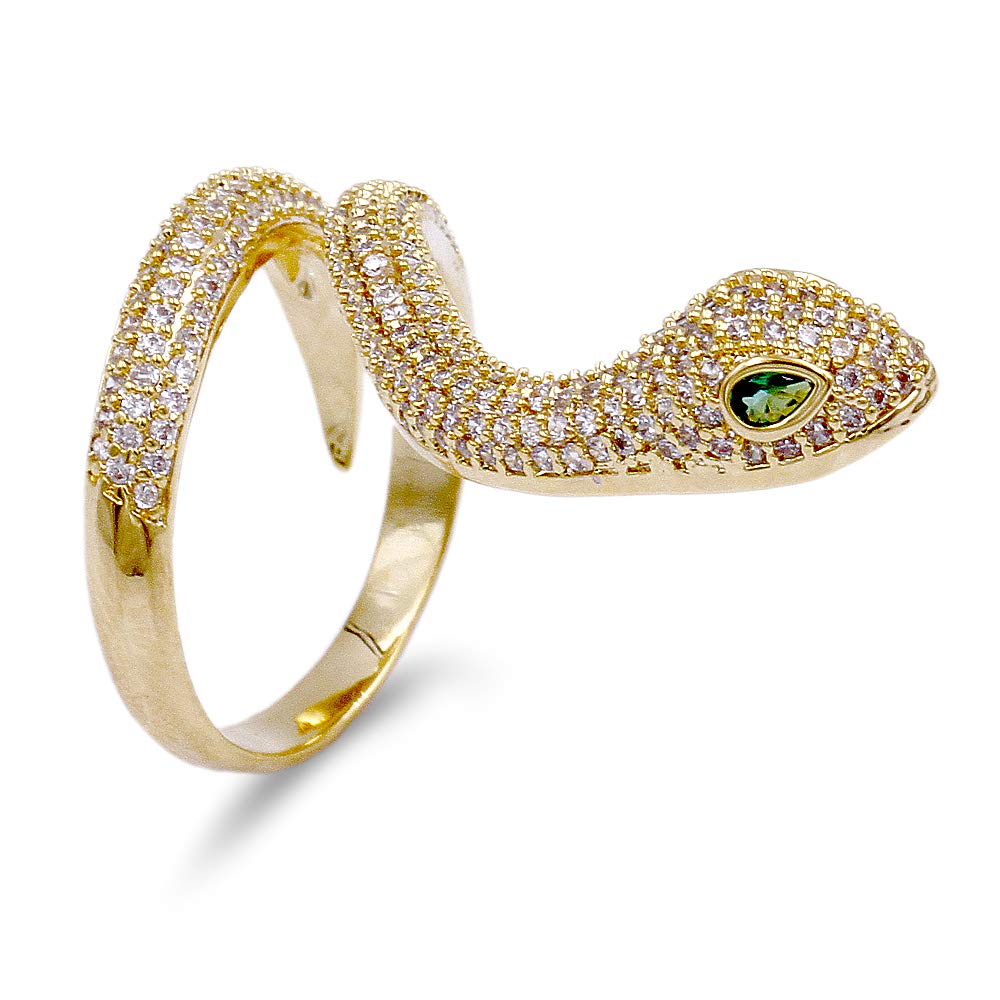 Lavencious Snake Adjustable Rings for Women - AAA CZ Stones Statement Cocktail Jewelry | Perfect for Parties, Date Nights & Special Occasions