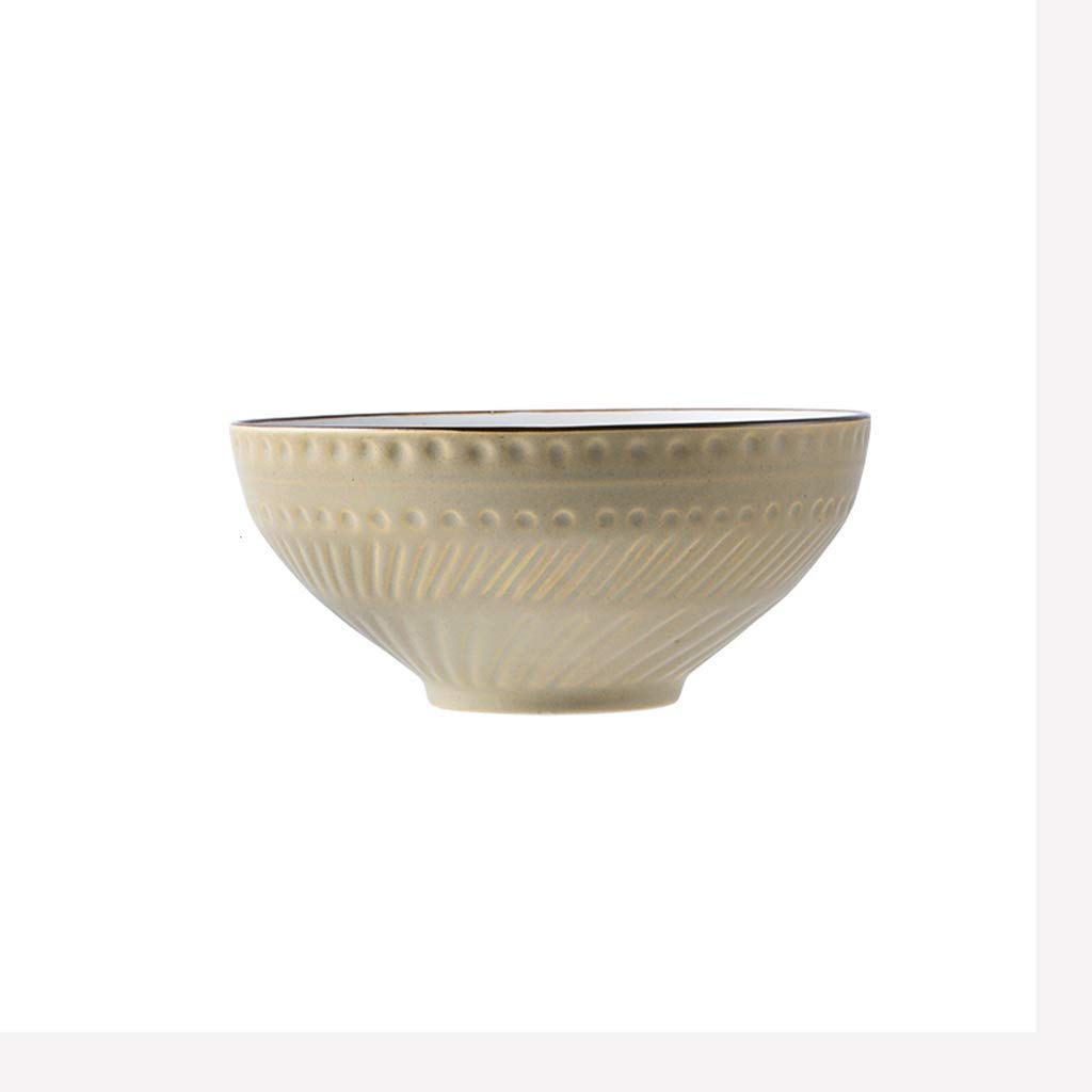 LLSS Retro Ceramic Noodle Bowls - Large 32oz Soup Bowls for Ramen, Pho & Pasta - Durable Household Dinnerware Set for Asian Cuisine, Family Meals & Restaurant Use