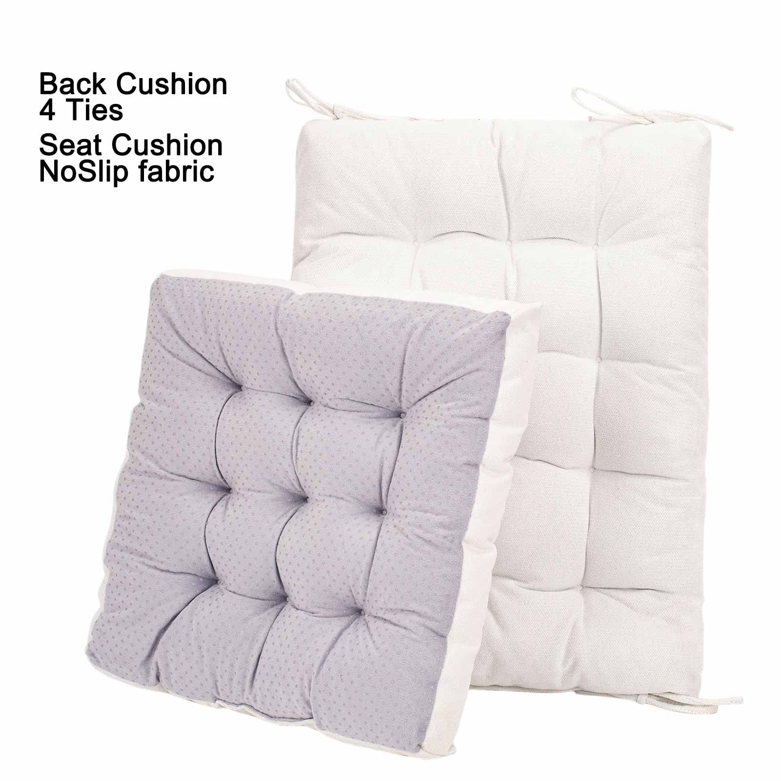 POMIU Rocking Chair Cushion Set - Comfortable Seat & Back Cushions for Office, Dining, and Kitchen Chairs - Soft Indoor Chair Pads in White for Home & Workspace Use