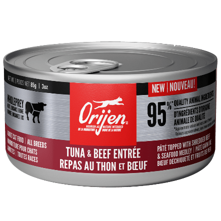 Orijen Premium Grain-Free Tuna & Beef Entrée Canned Cat Food - High Protein Wet Food for Adult Cats - Perfect for Mealtime & Weight Management