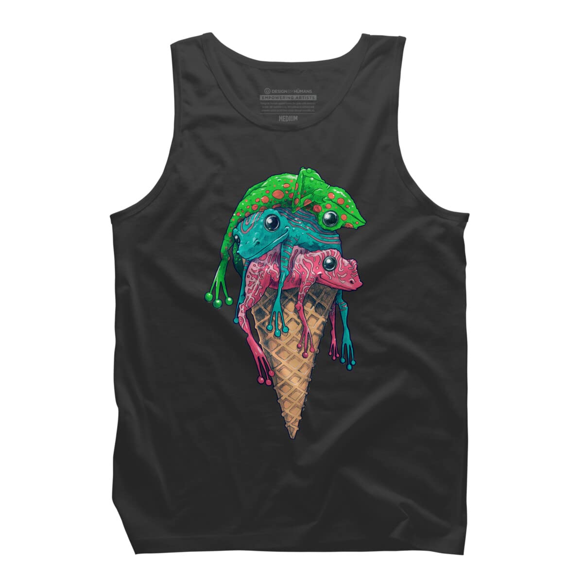 Design By Humans Men's Ice Cream Trip Graphic Tank Top by Moises Cudero - Soft Cotton Casual Tee for Summer Outings & Beach Vacations