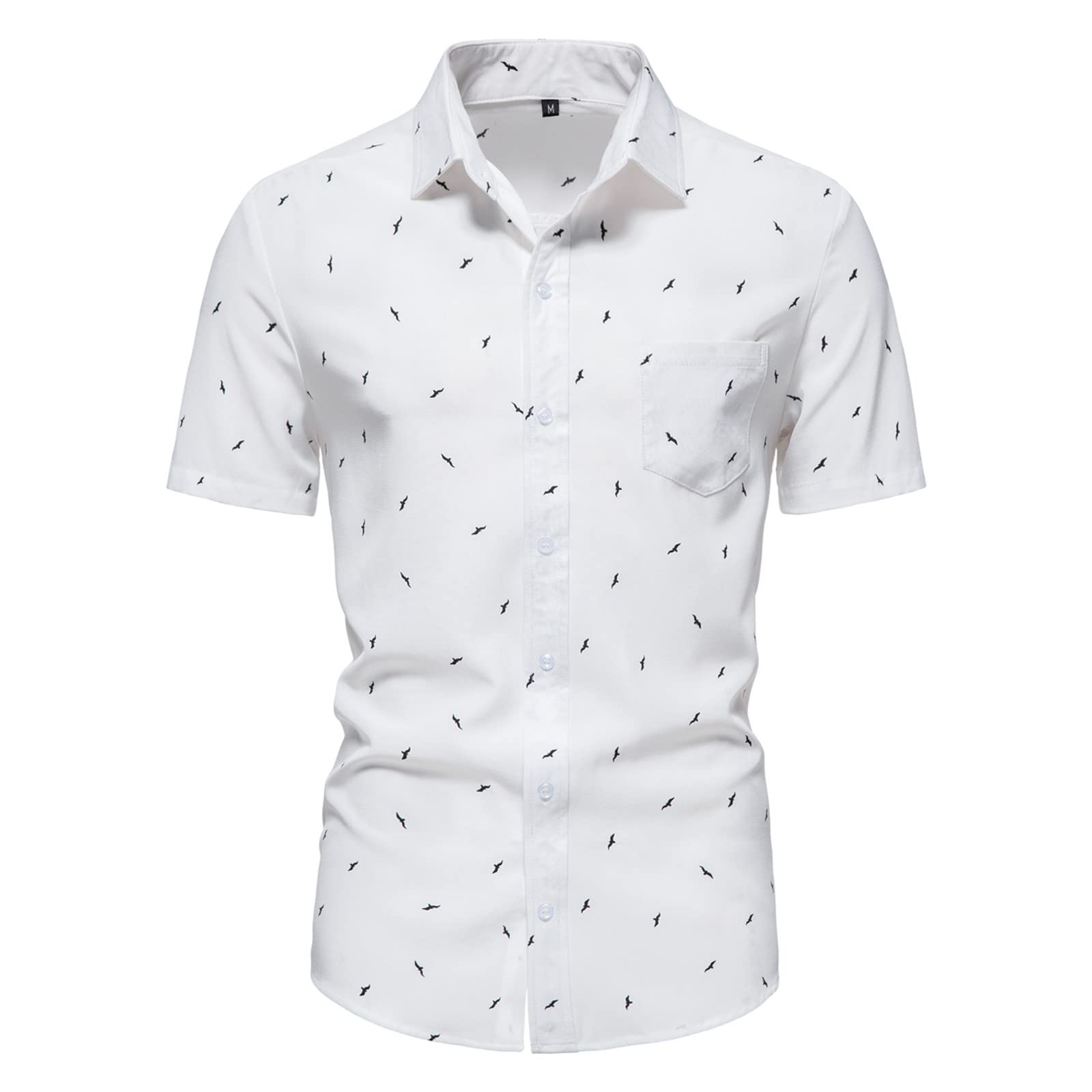 TTQVQ Men's Slim Fit Short Sleeve Button Down Shirt - Cotton Blend Striped Casual Work Shirt for Summer | Office Wear, Outdoor Activities & Date Nights