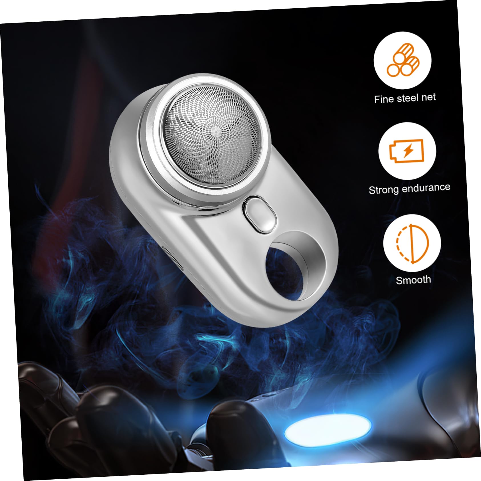 4pcs Mini Electric Shaver for Men - Portable Travel Beard Trimmer with ABS Silver Body, USB Rechargeable - Perfect for Home, Office, Gym & On-the-Go Grooming