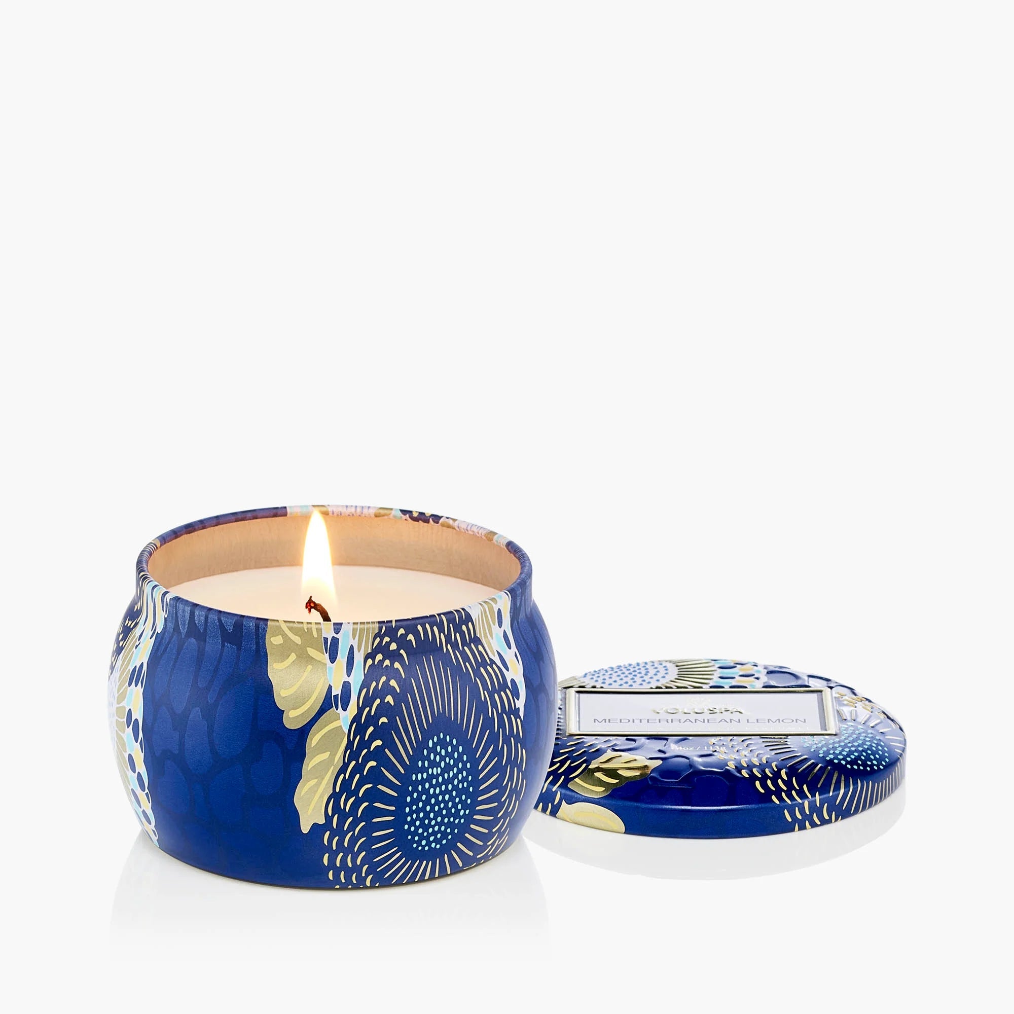 Mediterranean Lemon Scented Mini Tin Candle - Handmade Soy Wax Candle for Home, Bathroom & Relaxation - Perfect for Aromatherapy & Gifts