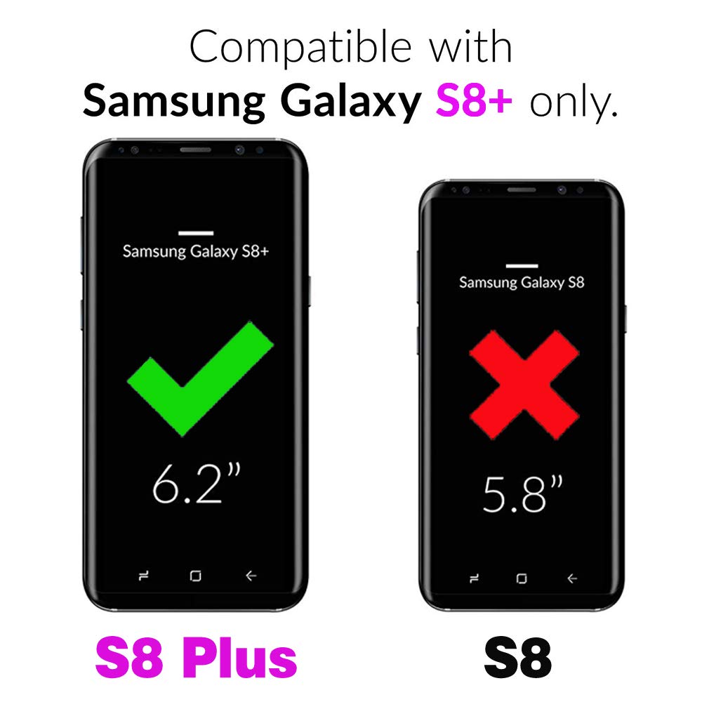 Premium Samsung Galaxy S8 Plus Wallet Case with Card Holder & Tempered Glass Screen Protector | Slim Protective Cover with Stand for SM-G955U/G955F (Black) - Perfect for Business Travel, Commuting & Everyday Use