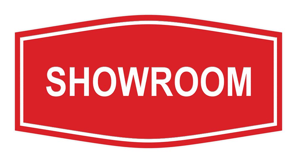 Luxury Showroom Sign by ByLITA - Large Red Metal Business Sign for Retail Stores, Boutiques & Salon Decor