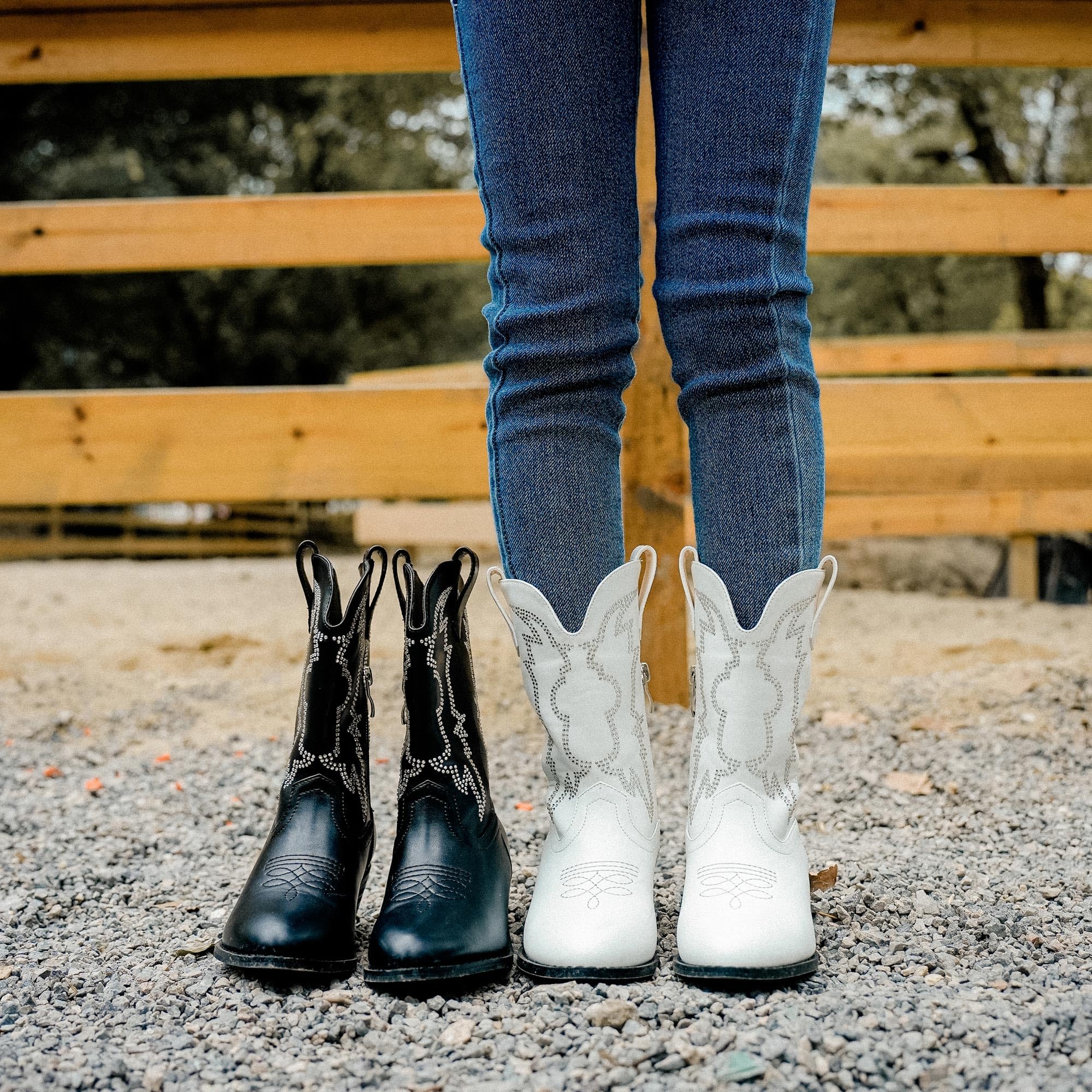 Girls Western Cowboy Boots - Pull On Cowgirl Boots with Pointed Toe for Little & Big Kids | Perfect for Rodeo, Country Dance & Western Fashion Outfits