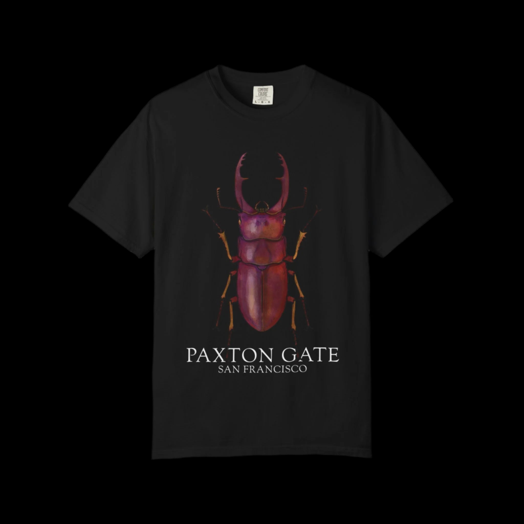 Unisex Paxton Gate Red Stag Beetle Graphic T-Shirt by Kris Struble - Perfect for Nature Lovers & Entomology Enthusiasts