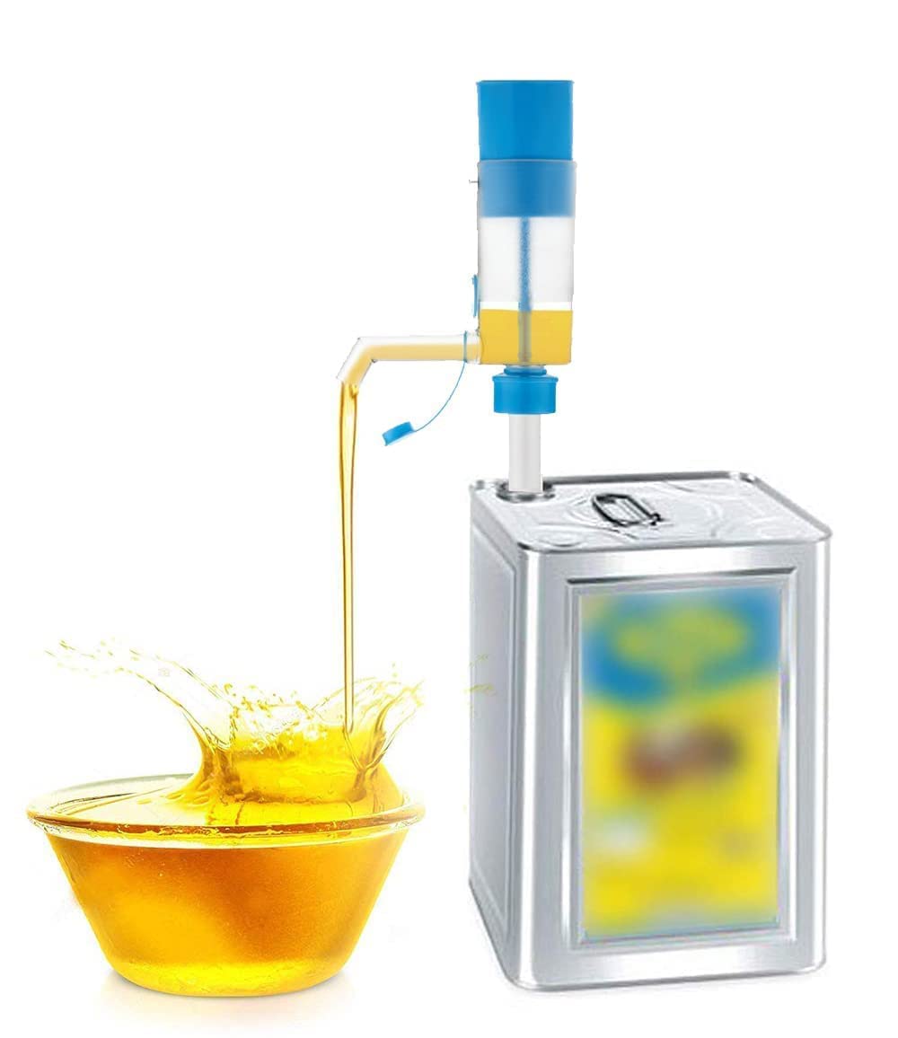 Welofy Manual Hand Oil Pump for Kitchen - 15L Steel Tin Oil Dispenser Pump for Fuel Transfer, Cooking Oil & Bottle Filling | Perfect for Home Kitchens, Restaurants & Outdoor Cooking