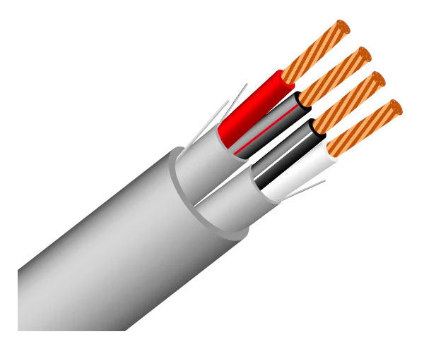 22/2 (7 Strand) Shielded CMR Communication and Control Cable - 1000 Feet Gray for Home Theater, Security Systems & Industrial Automation