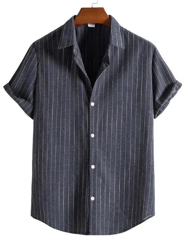 Jojo Striped Short Sleeve Shirt for Women - Casual Summer Tops - Breathable Cotton Tee for Outfits, Travel & Beach Wear