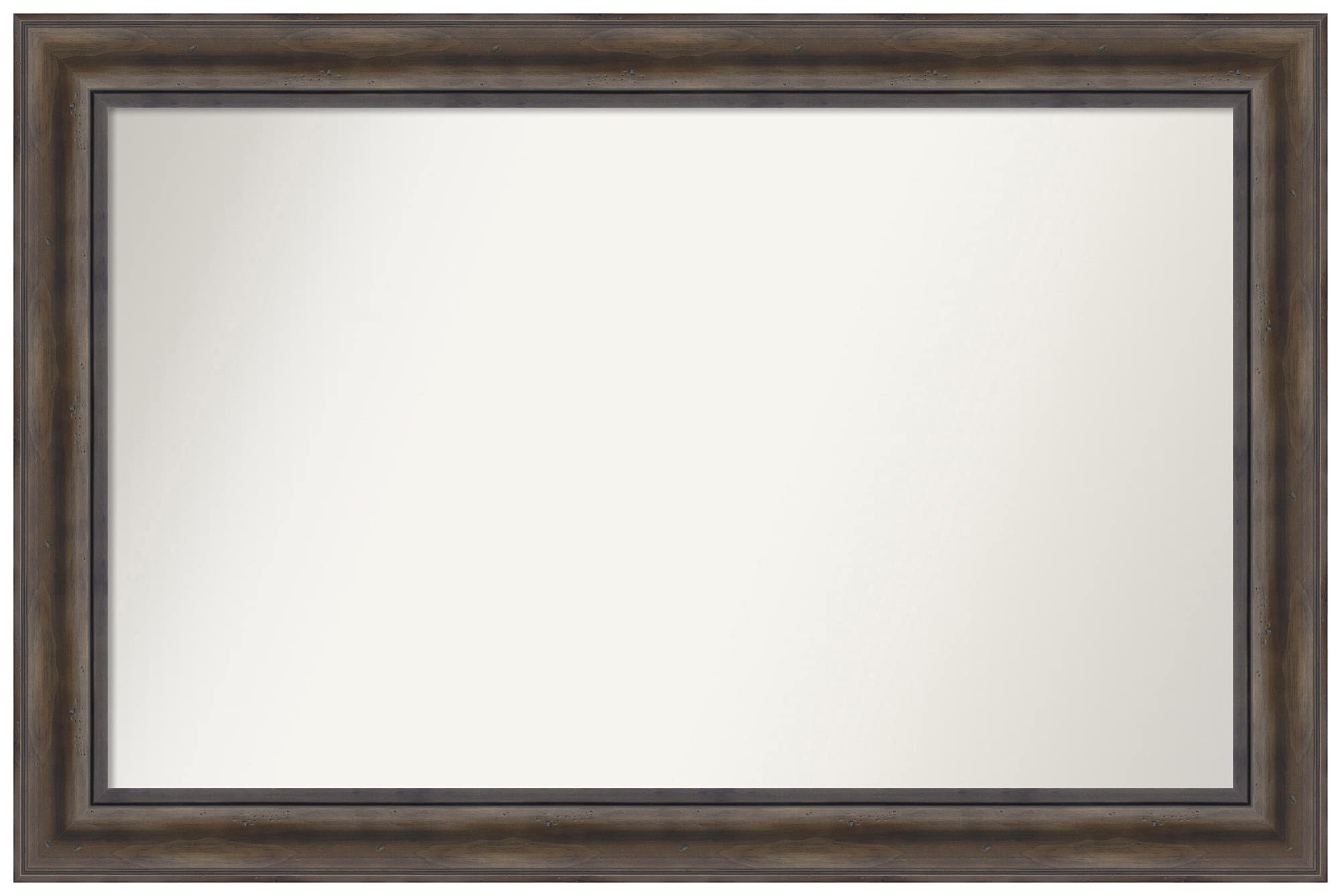 Amanti Art Rustic Pine Wood Frame Wall Mirror 27.5x41.5 Inches - Custom Size Bathroom Mirror for Vanity, Bedroom Decor & Living Room - Brown Distressed Finish