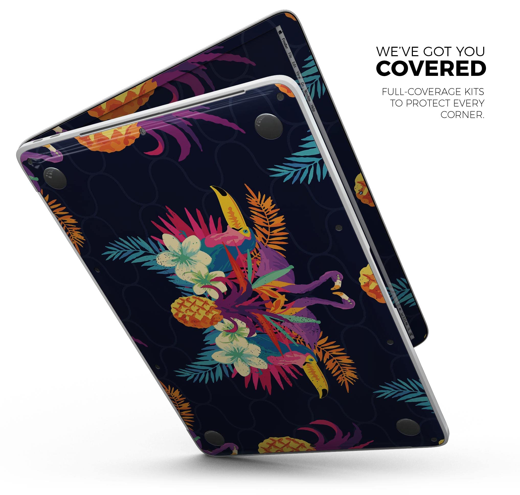 Tropical Neon Summer Full-Body Wrap Decal Skin for MacBook Air 13
