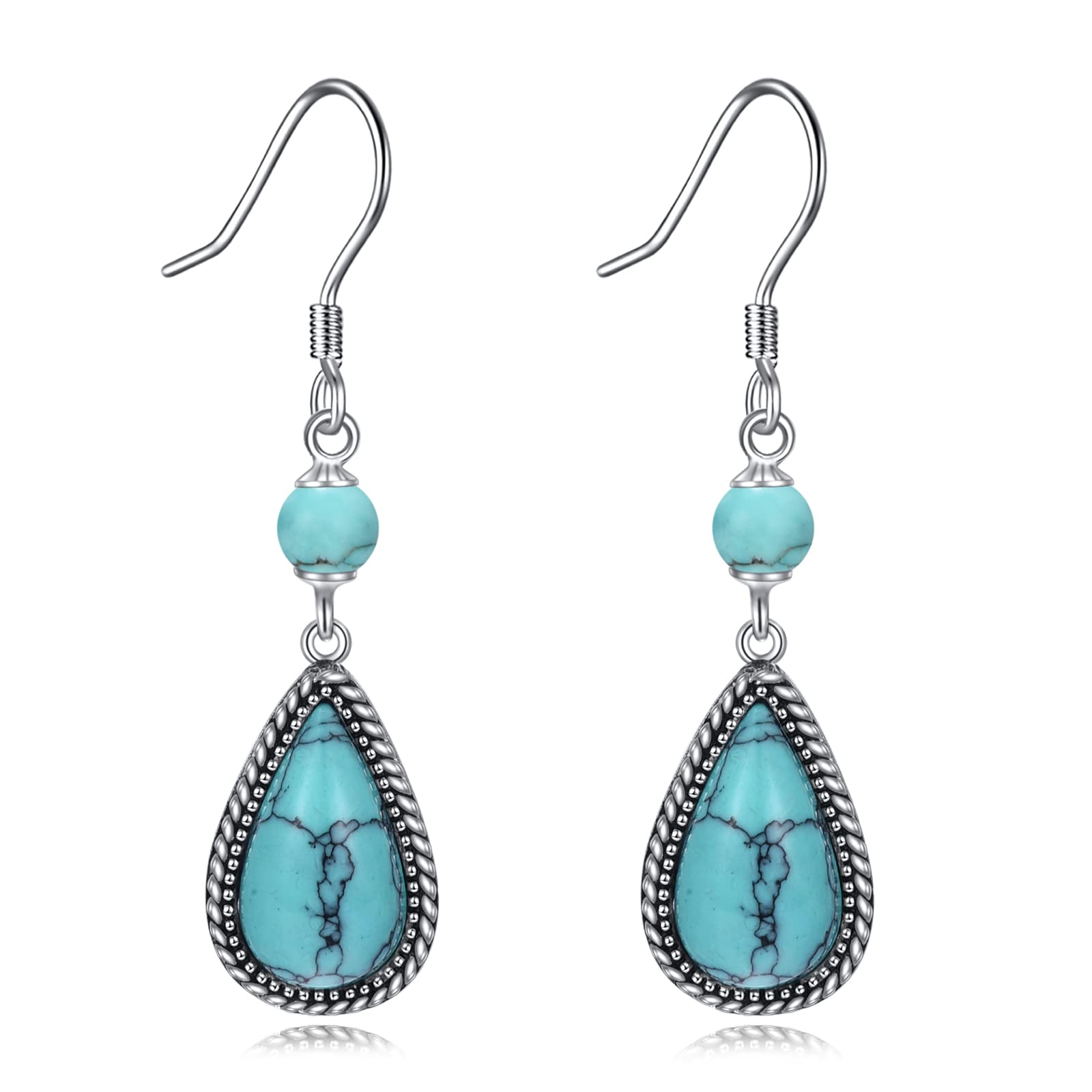 Elegant Sterling Silver Turquoise Dragonfly Dangle Earrings for Women | Handmade Owl & Animal Jewelry | Perfect Birthday & Mother's Day Gift for Mom | Great for Casual Wear, Parties & Special Occasions
