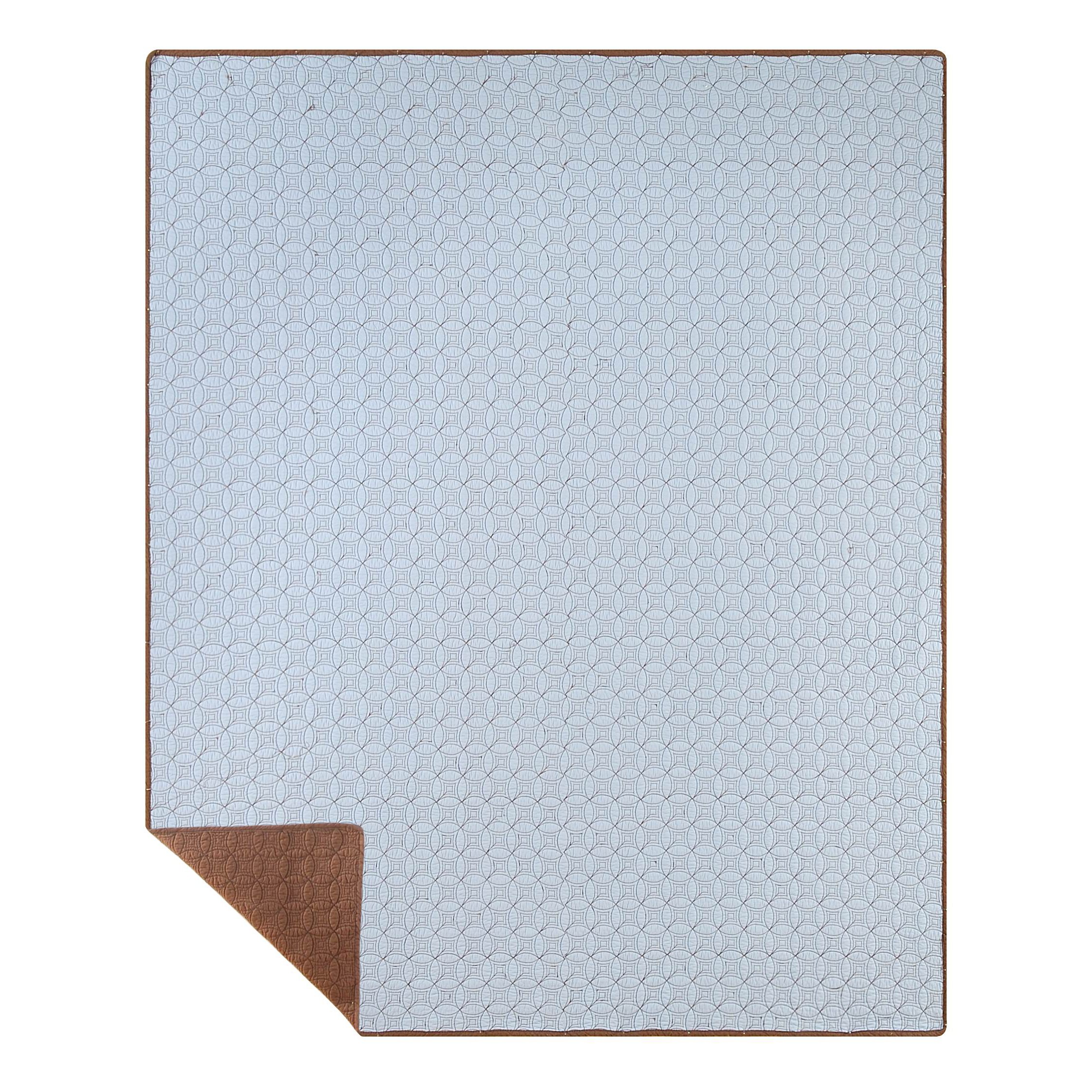 C&F Home Blue Cotton Reversible Blanket - Soft & Cozy Machine Washable Throw for Couch, Sofa & Bed - 50x60 Inches - Perfect for Living Room, Bedroom & Travel Use