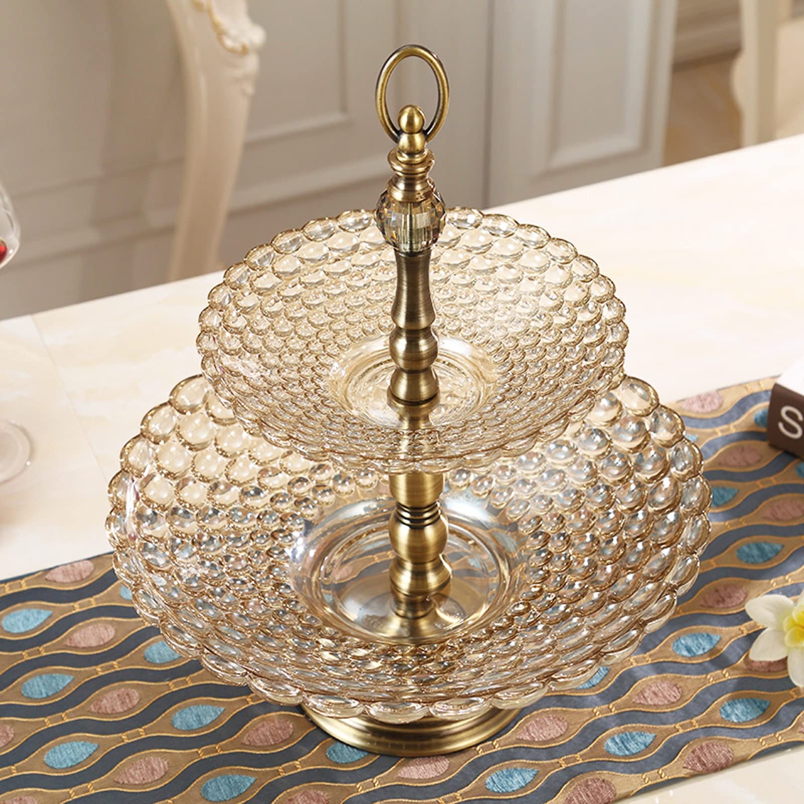 Double-Layer Glass Fruit Bowl Set - Modern Creative Home Decor for Living Room, Coffee Table, Kitchen | Elegant Fruit Plate & Serving Dish for Parties, Dining, and Entertaining