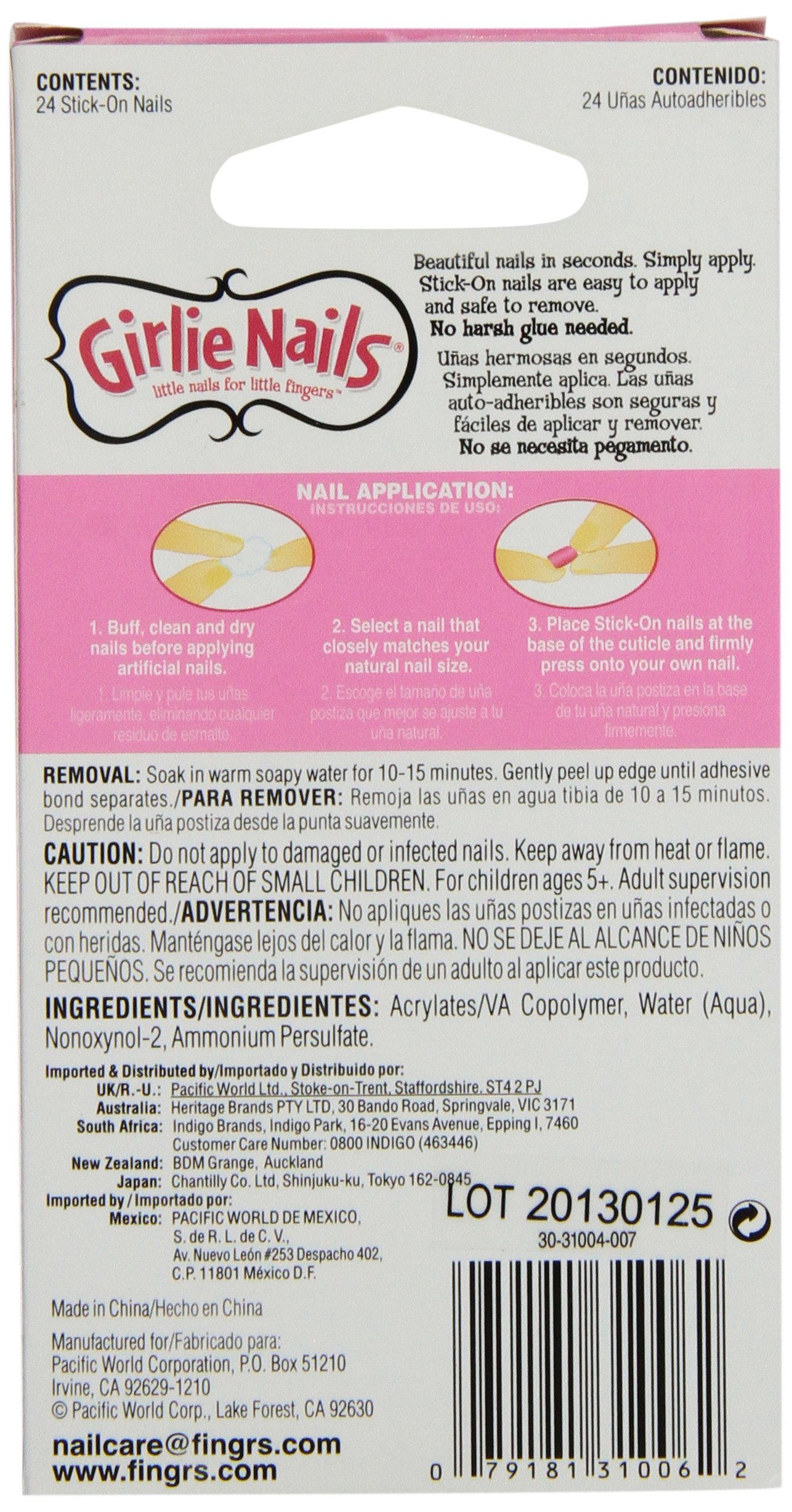 Pacific World Fingers Lil Fingers Nails Star - 24 Count Press-On Nails for Women | Easy to Apply Fake Nails with Glue | Perfect for Parties, Weddings & Special Occasions