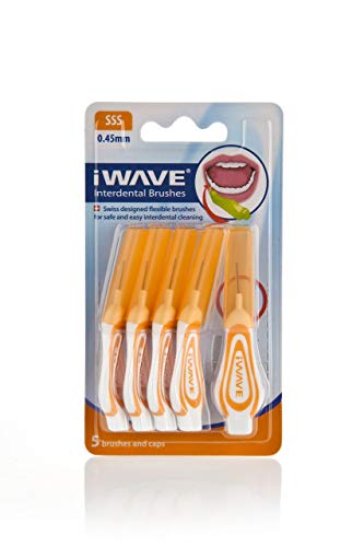 Curaprox i-Wave Interdental Brushes - Orange (IW-IDSSS) | Ultra-Soft Bristles for Gentle Teeth Cleaning | Perfect for Braces, Bridges & Dental Work Care