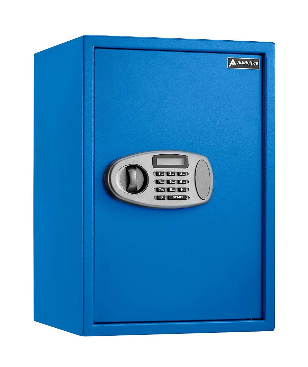 AdirOffice Digital Security Safe Box with Electronic Keypad - 2.32 Cubic Feet Fireproof Home & Office Safe for Documents, Jewelry, Cash - Blue (Perfect for Bedroom, Closet or Business Use)