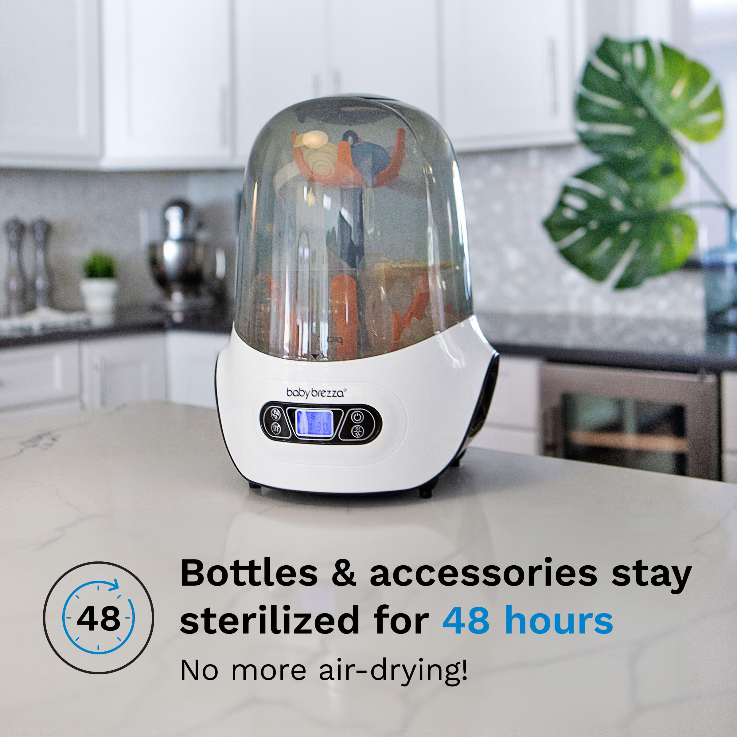 Baby Brezza Electric Baby Bottle Sterilizer and Dryer Machine - Steam Sterilizer for Pacifiers, Glass, Plastic & Newborn Bottles - Universal Fit for All Major Brands - Perfect for Daycare, Travel & Home Nursery Use