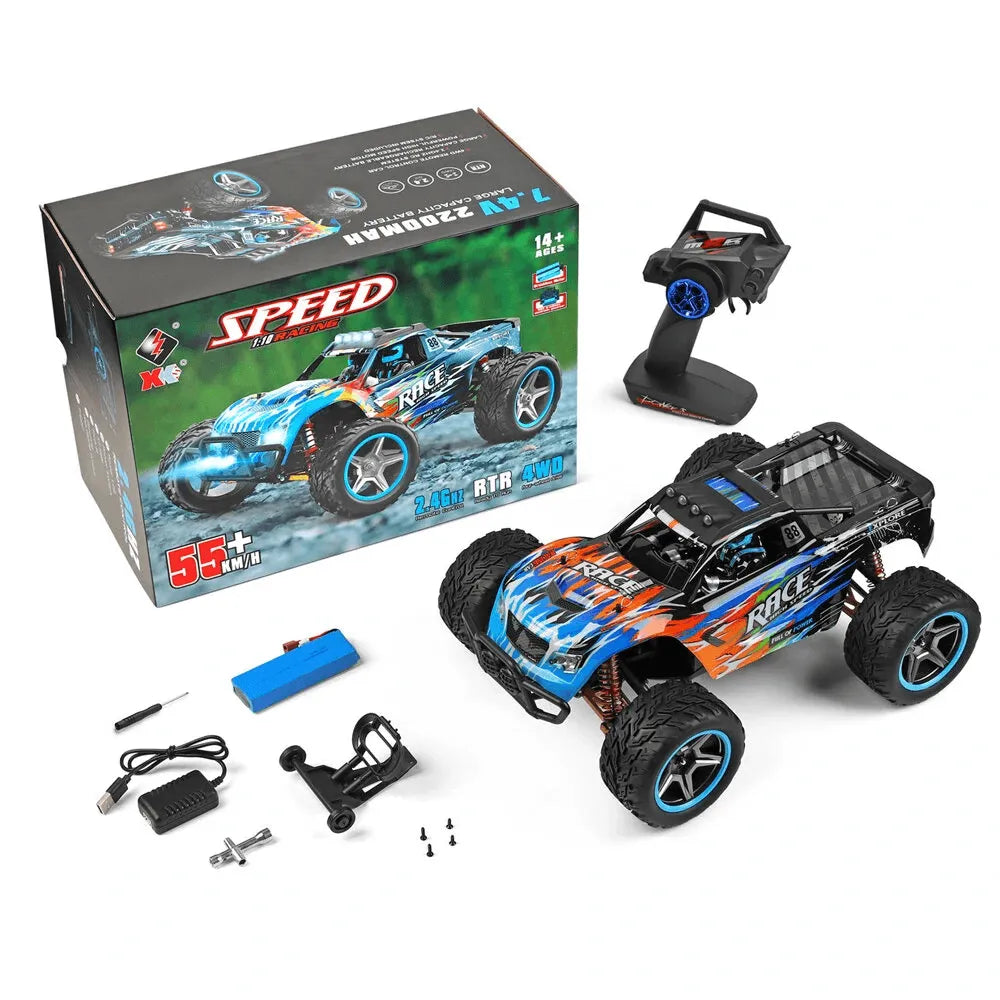 WLtoys 104019 1/10 Scale 2.4GHz 4WD 55KM/H High-Speed Brushless RC Racing Car - Remote Control Off-Road Crawler Monster Truck for Adults & Kids - Perfect for Backyard Racing, Off-Road Adventures & RC Car Competitions